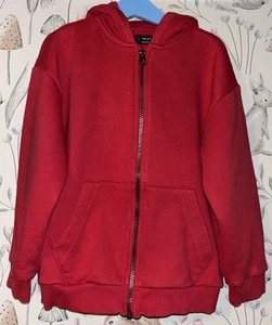 Boys Age 6-7 Years - Next Red Zip Up Hooded Sweater Top - Picture 1 of 2