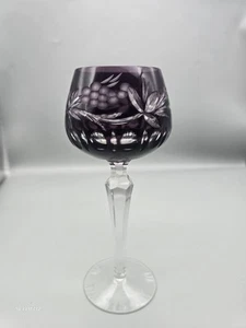 Amethyst geschliffen auf klare Weingläser lila Brillant Vintage Top Kunst - Bild 1 von 7