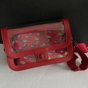 Steve Madden Red Cherry Crossbody Clear Bag - Picture 1 of 20