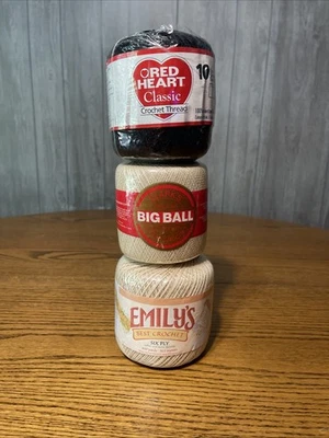 Crotchet Thread - Clark's 61-500yd, Red Heart 144-300yd,  Emily’s 146-400yd - Image 1 of 4