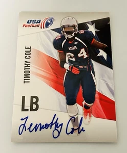 2012 Upper Deck USA Football Auto Timothy Cole #46 - Picture 1 of 2