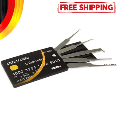 Loboo Idea Lockpicking Set mit Dietrich Werkzeug im Kreditkartenformat, Silber - Bild 1 von 4