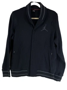 Nike Jordan Black Front Snaps Long Sleeve Jacket Michael Jumpman Mens 2XL - Picture 1 of 9