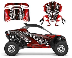 2024 -2025 Can am Maverick R 24 mil custom graphics decal kit design 2500 Red - Picture 1 of 16
