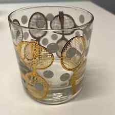 Vintage Rare Mid Century Modern Georges Briard Tennis Lowball Glasses Set of 8