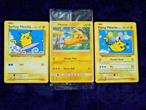 Lote de Tarjetas Pokémon Pikachu Promo SM04 + Surfing Flying 110-111 - Imagen 1 de 2