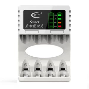 4 Slots Lcd Screen Usb Battery Charger For Rechargeable AA/AAA/Ni-Cd/Ni-Mh - Picture 1 of 7
