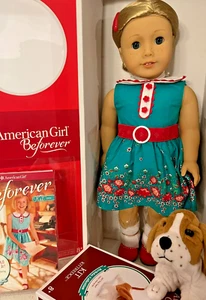 AMERICAN GIRL KIT DOLL ORIGINAL GREEN 1930'S OUTFIT & Kit's Puppy Dog, GRACE - Picture 1 of 3
