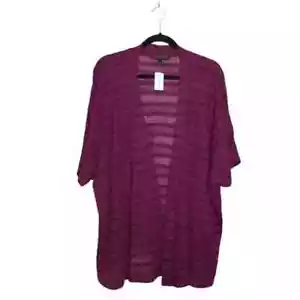 NEW Lane Bryant Maroon 3/4 Sleeve Open Front Cardigan Size 14/16 - Picture 1 of 6