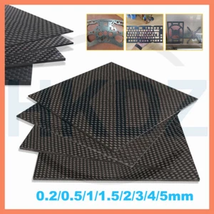 Carbon Fiber Board Sheet Plate Panel 3K Weave Glossy 0.2/0.5/1/1.5/2/3/4/5mm - Picture 1 of 50