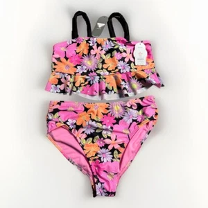 New Wonder Nation Girls Floral Tankini Swimsuit Set 2pc Size 10-12 plus - Picture 1 of 11
