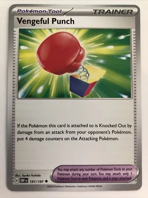 Pokémon TCG Obsidian Flames Vengeful Punch 197/197 NM - Image 1 of 2
