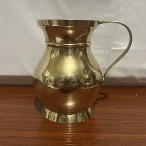 Vintage Handmade Solid BRASS Pitcher 5.5 Inches Made In INDIA - Picture 1 of 13