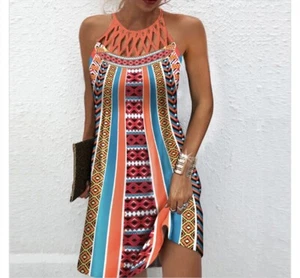 New Womens Dress Casual Sundress Mini Vacation Homewear Travel Party Beach - Picture 1 of 6