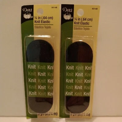 Dritz 1/4" tejido elástico - negro 3 yardas X 2 = 6 yardas #9314B Foto 1 de 2