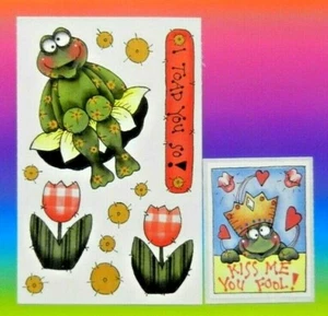 "Set di 2 mod adesivi rospi Provo Craft ""I Toad You So"" e ""Kiss Me" - Foto 1 di 1