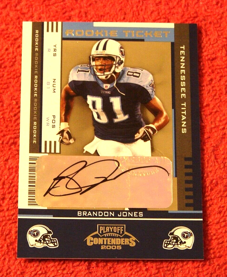 BRANDON JONES TITANS OKLAHOMA 2005 PLAYOFF CONTENDERS AUTO RC #111 (OK-140) - Image 1 of 1