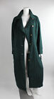 Vtg 80s Eleaner P Brenner Evergreen Silk Trench Coat Winter Overcoat Long Green