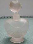 Vintage Soft Pink Frosted Glass Perfume Bottle-Bow on the bottle and heart