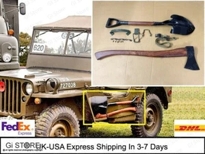 Schaufel Axt Windschutzscheibe Stange Set passt für Willys Jeeps Ford MB GBW alle CJ - Bild 1 von 19