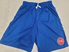 0725 Nba Team Apparel Detroit Pistons Polyester Shorts Royal Red New