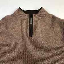 L.L. Bean Sweater 2XLT TALL Brown 100% Merino Lambs' Wool Knit Mock Neck MINT