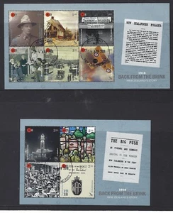 NEW ZEALAND 2018 WWI "BACK FROM THE BRINK" PAIR OF MINIATURE SHEETS FINE USED - Picture 1 of 1