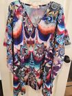 Caryna Nina Haute Couture One-size Silk Caftan Tunic Top Psychedelic Print 
