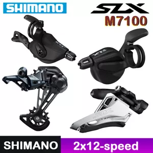 Shimano SLX M7100 Schalthebel 2x12-fach Umwerfer Schaltwerk SGS MTB Bike Set NEU - Bild 1 von 7