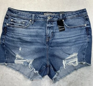 Torrid Denim Jean Shorts Women 18 Stretch Cut Off Shorts Raw Hem Distressed NWT - Picture 1 of 12