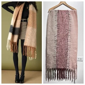 LULU’S Gran Tamaño Esponjoso Acogedor Manta Bufanda en Rosa Polvoriento Multi Talla Única Nuevo con Etiquetas - Imagen 1 de 7