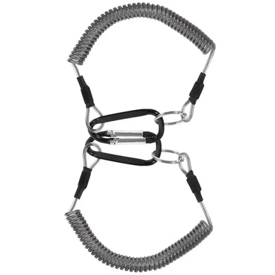 2 Pezzi Cordino da Pesca Portatile Elastico Avvolto Tether Corda con Moschettone - Immagine 1 di 4