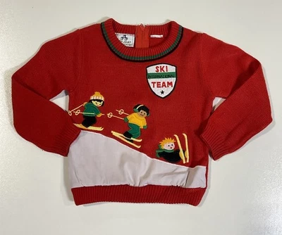 Suéter Tejido Esquí Vintage Apres Juvenil Niño Pequeño Talla 1-2 Años Gráfico Novedad Años 80 Foto 1 de 4