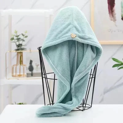Quick Drying Hair Turban Towel Fast Rapid Drying Twist Wrap Head Shower Bath Cap - Image 1 of 4