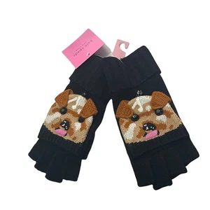 Guantes Kate Spade Terrier Dog Pop Top Mitones Nuevos - Imagen 1 de 3