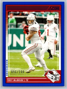 Trey McBride 2024 Panini Score Blue Showcase /100 #3 Arizona Cardinals - Afbeelding 1 van 2