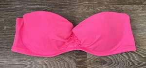 Top de natación Victoria's Secret Beach Bandeau sin tirantes con aros rosa intenso 34B - Imagen 1 de 8