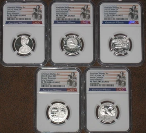 2023 S Silver Proof Quarter Set NGC Grade PF70 UCAM prime uscite 25c PR Key - Foto 1 di 6