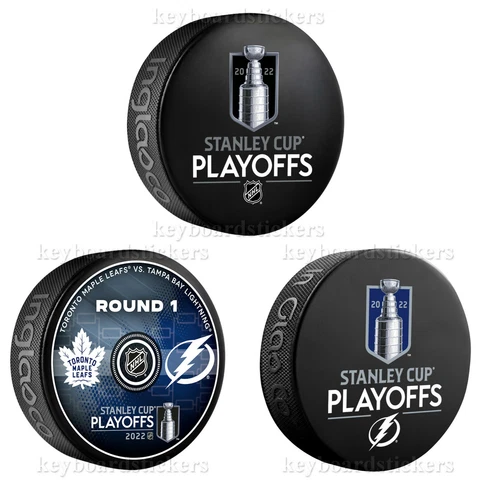 Tampa Bay Lightning 2022 Stanley Cup Playoffs 3 Hockey Puck PKG 1st First Round Cover