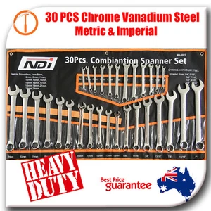 30 Piece Chrome Vanadium Steel Metric & Imperial Spanner set ND-0323 - Picture 1 of 8