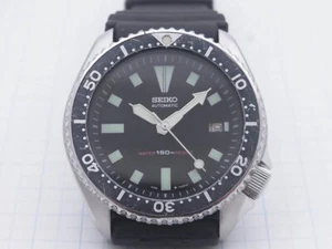 Vintage Seiko Taucheruhr 7002-7000 Automatik 150m schwarz funktionstüchtig - Bild 1 von 10