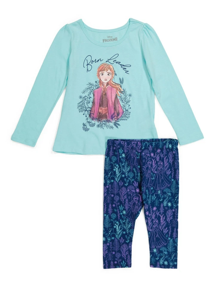 迪士尼小女孩冰雪奇缘 2 紧身裤套装 MSRP 38 美元假日优惠!!  全新带标签 — 第 1/1 张图片