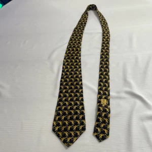 CHANEL PARIS Classic Luxury Black Cherub Angel Necktie 100% Silk Made in Italy - Picture 1 of 9