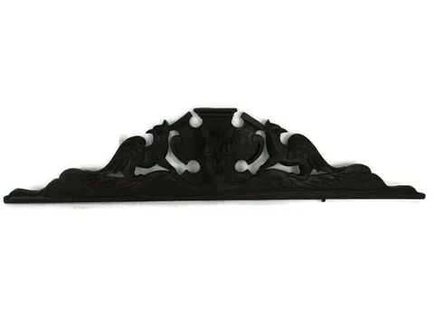 Gothic Hand Carved Wood French Pediment Ornate Over door Architectura Dragons Be Cover