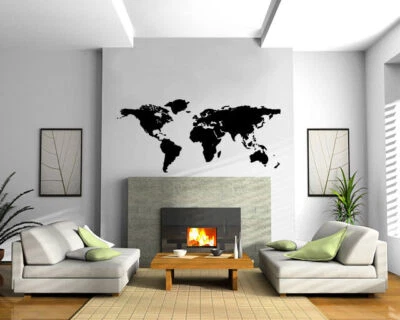 World Map Wall MURAL Vinyl Art Sticker M017 - Image 1 of 3