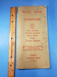Gaspee 5800 Providence RI Hardware Want Book Belcher & Loomis W Exchange St. - Picture 1 of 7