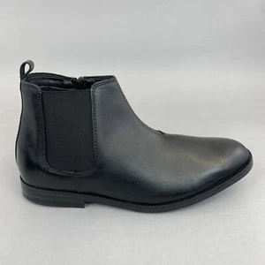Clarks Rufus Trail Black Ankle Zip Chelsea School Boots UK7.5 F Boys /Junior - Picture 1 of 12