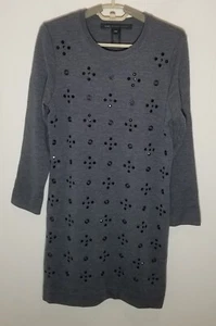 Marc by Marc Jacobs Anja Grommet Wool Blend Sweater Dress Gray Size M - Picture 1 of 12