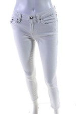 10 Crosby Derek Lam Womens Devi Mid Rise Authentic Skinny Jeans White Size 24