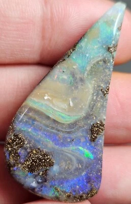 Polished Boulder Opal Quilpie Blue Green 42.75 Cts Lapidary Specimen Australian - Image 1 of 4